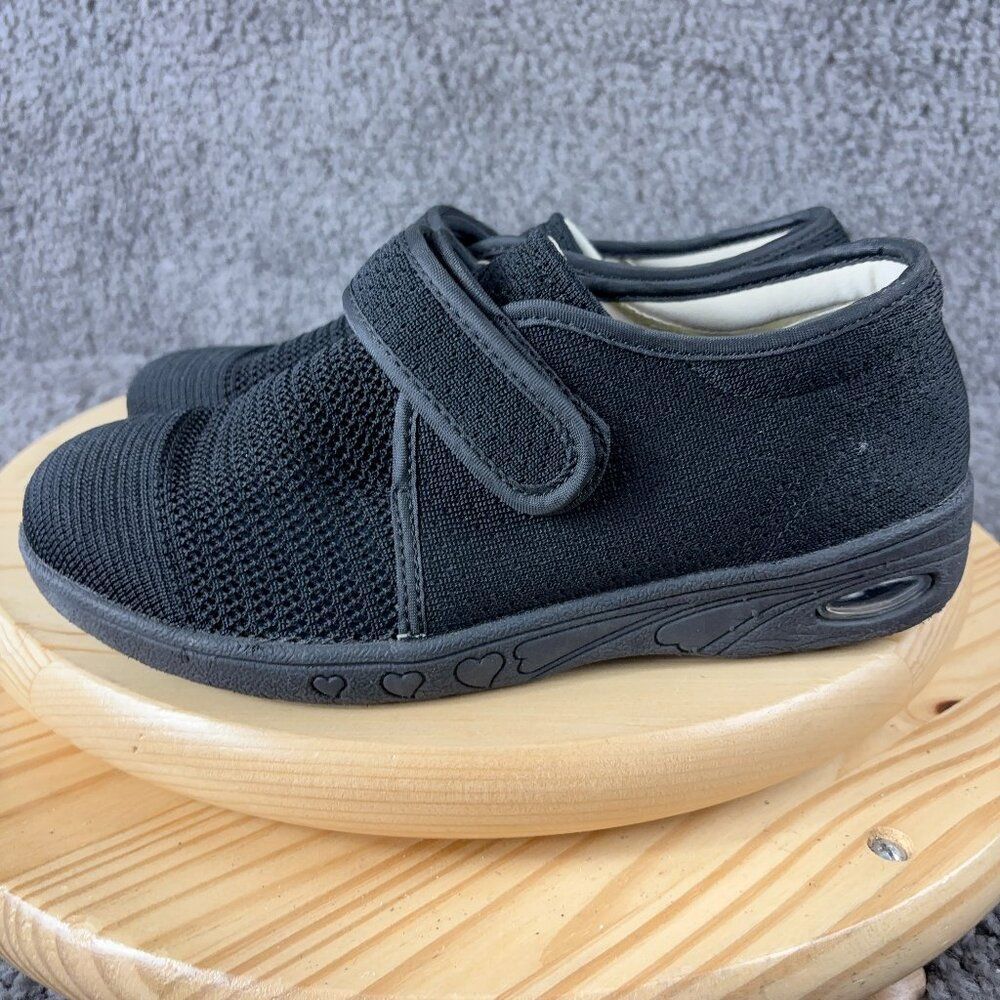 Youyun Comfort Shoes Womens 8.5 EUR 40 Black Diabetic Orthopedic Walking Sneaker